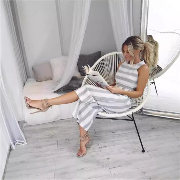 Dame jumpsuit med eleganta ränder och figursydd skärning Mirla-Eva Jonsson