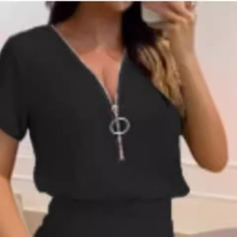 Dame jumpsuit med hög krage och sidodragkedja Mirla-Eva Jonsson