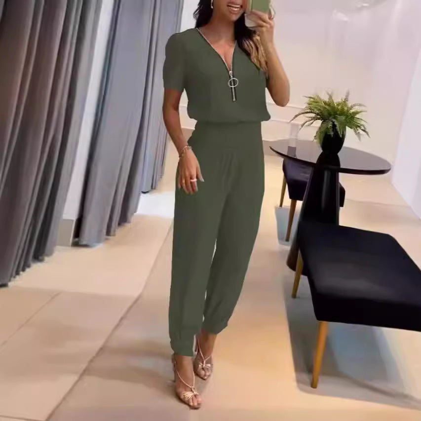 Dame jumpsuit med hög krage och sidodragkedja Mirla-Eva Jonsson