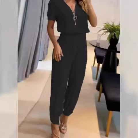 Dame jumpsuit med hög krage och sidodragkedja Mirla-Eva Jonsson