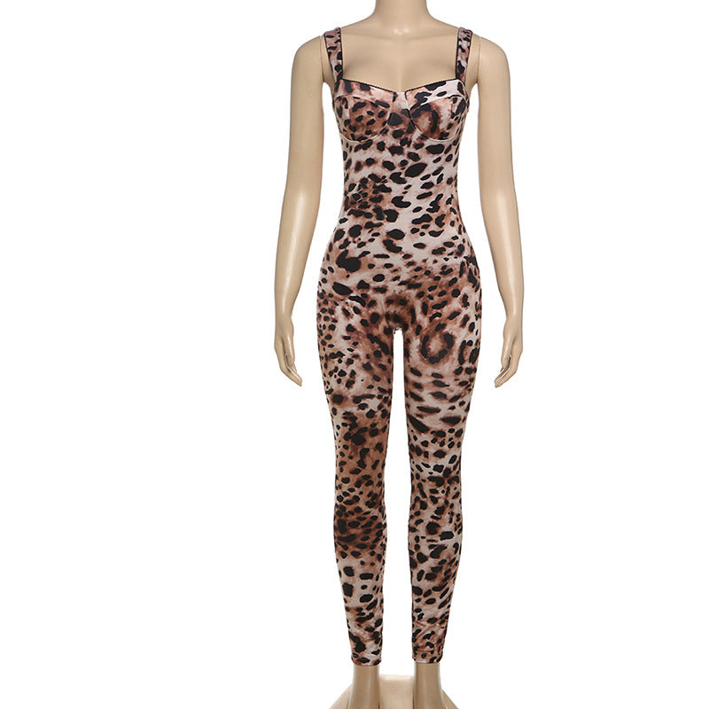 Dame jumpsuit med raffinerat ormskinnsdesign och figurnära passform Mirla-Eva Jonsson