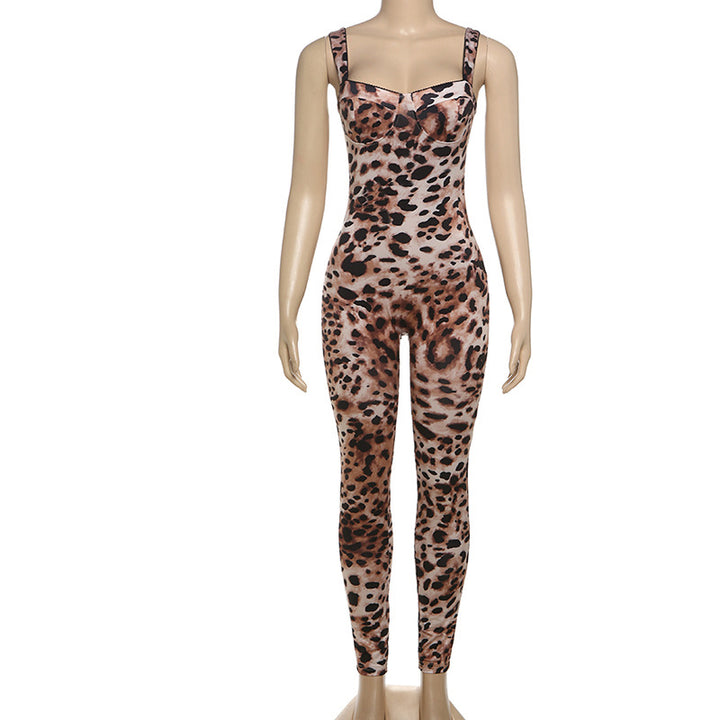 Dame jumpsuit med raffinerat ormskinnsdesign och figurnära passform Mirla-Eva Jonsson