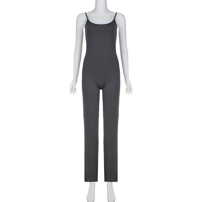 Dame jumpsuit med smala band och moderna ränder Mirla-Eva Jonsson