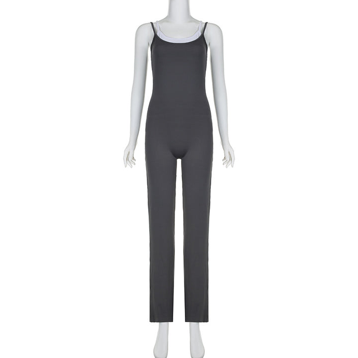 Dame jumpsuit med smala band och moderna ränder Mirla-Eva Jonsson
