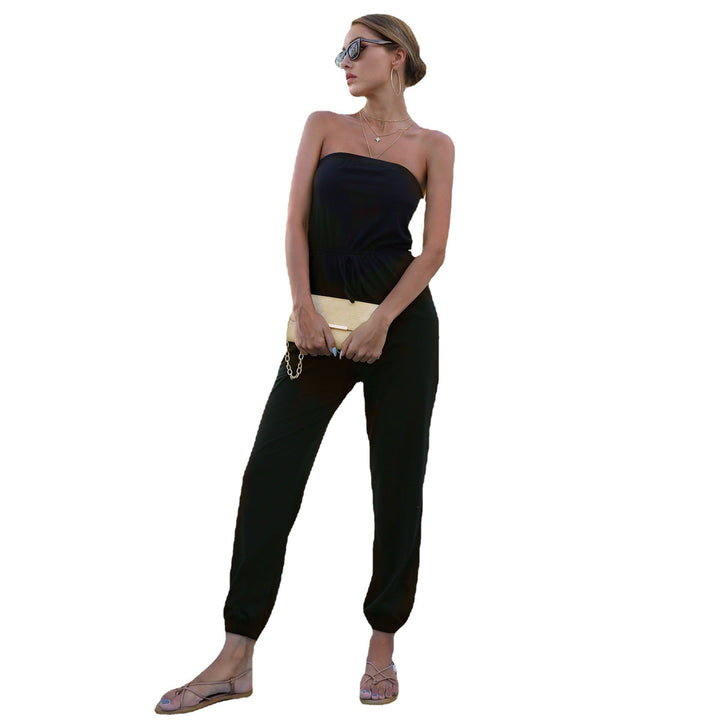 Dame jumpsuit med strapless snitt och elastisk midjebälte Mirla-Eva Jonsson