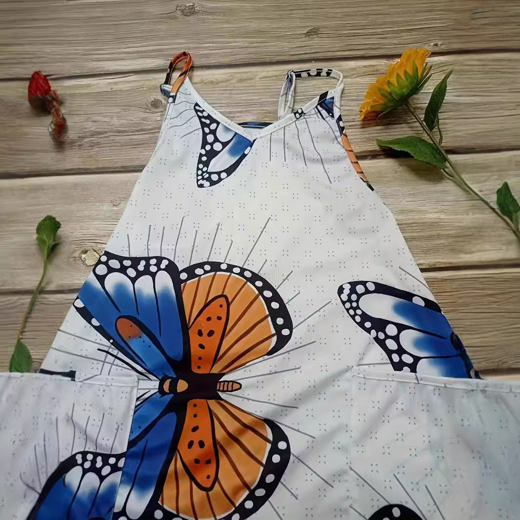 Dame jumpsuit med unik fjärilstryck och praktiska fickor Mirla-Eva Jonsson