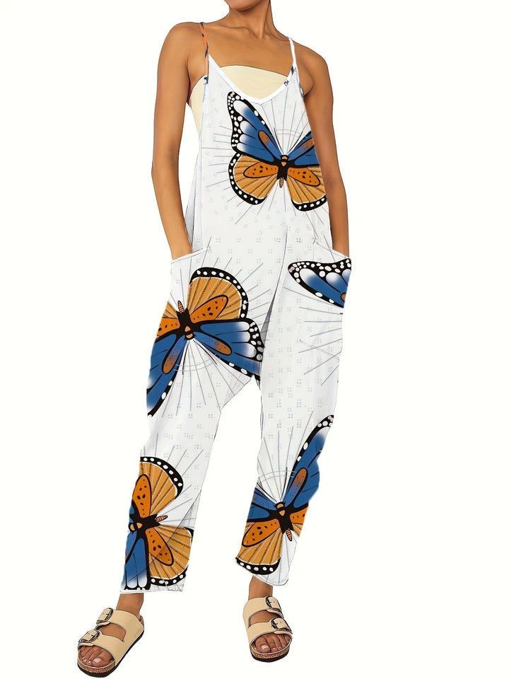 Dame jumpsuit med unik fjärilstryck och praktiska fickor Mirla-Eva Jonsson