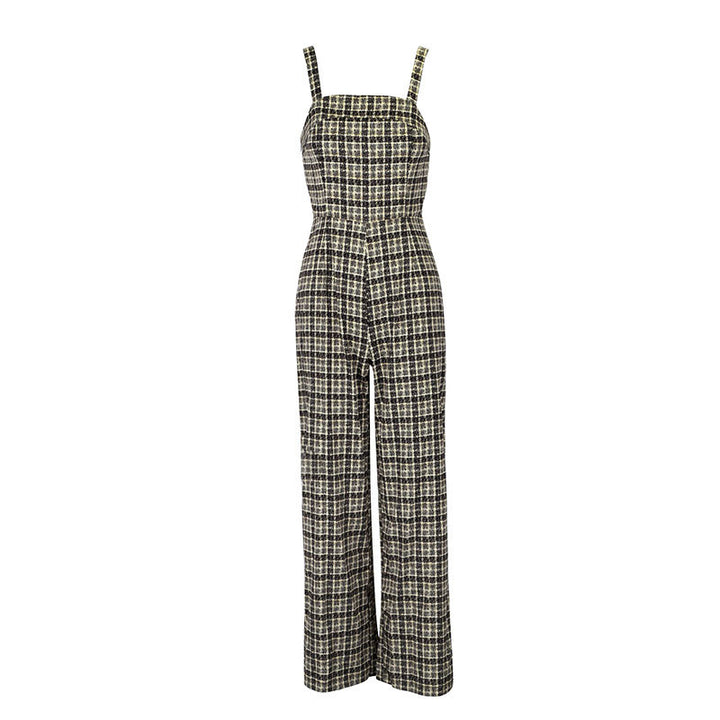 Dame jumpsuit med vida byxor och fint rutmönster Mirla-Eva Jonsson