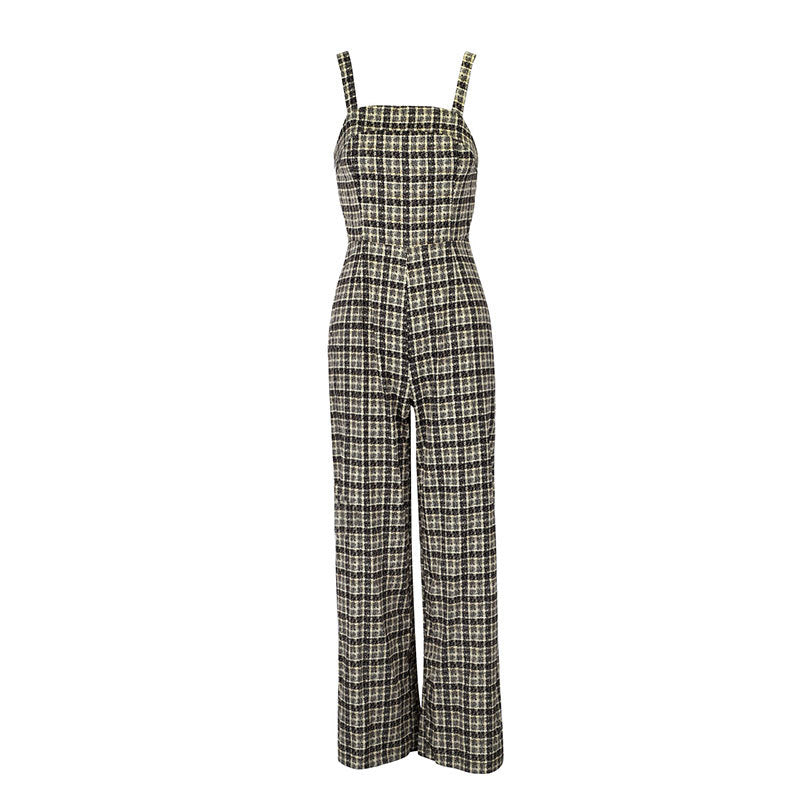 Dame jumpsuit med vida byxor och fint rutmönster Mirla-Eva Jonsson