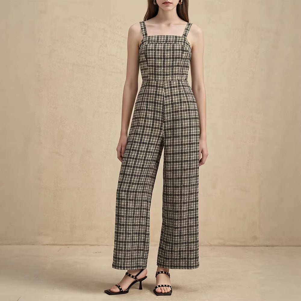 Dame jumpsuit med vida byxor och fint rutmönster Mirla-Eva Jonsson