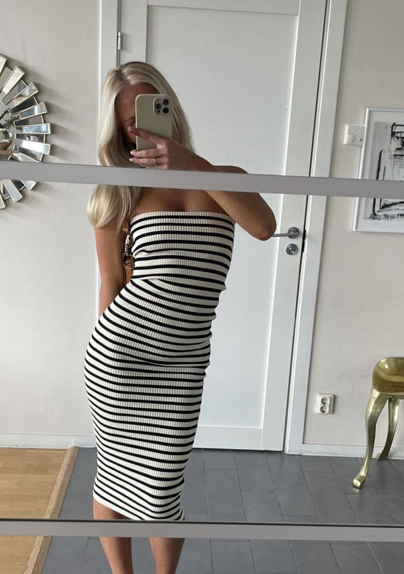 Dame klänningar med smala ränder Mirla-Eva Jonsson