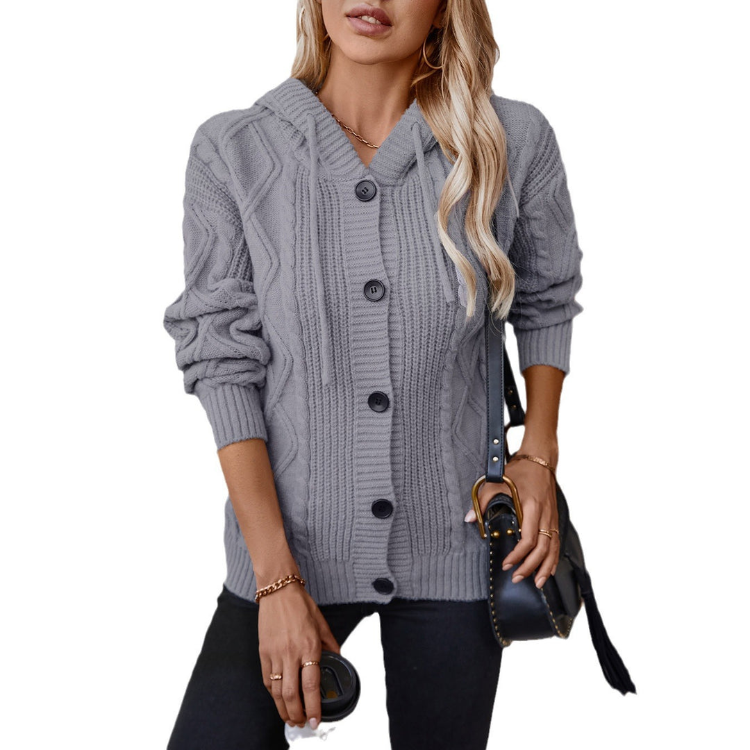 Dame kofta med huva och strukturerad design Mirla-Eva Jonsson