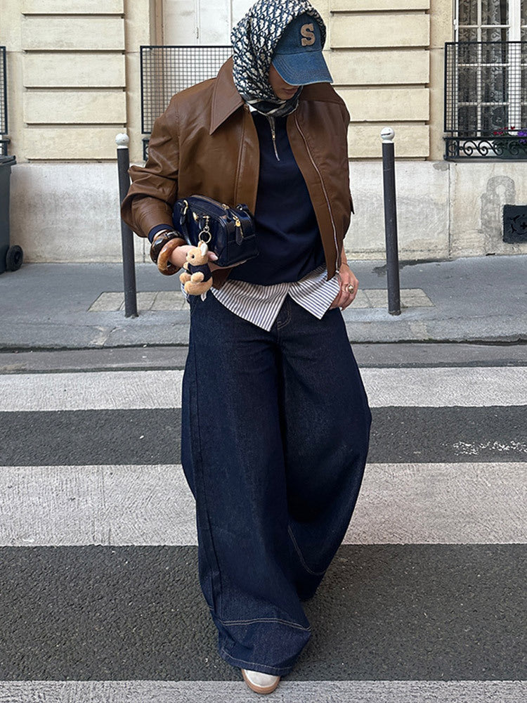 Dame konstläderjacka i modern cropped stil Mirla-Eva Jonsson