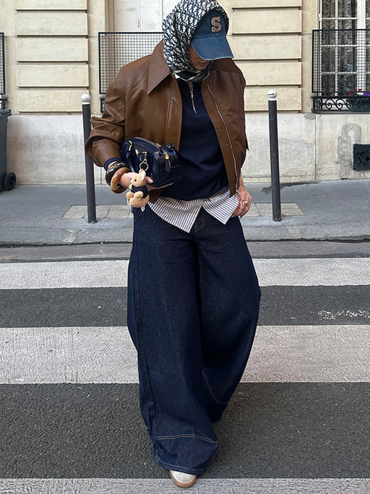 Dame konstläderjacka i modern cropped stil Mirla-Eva Jonsson