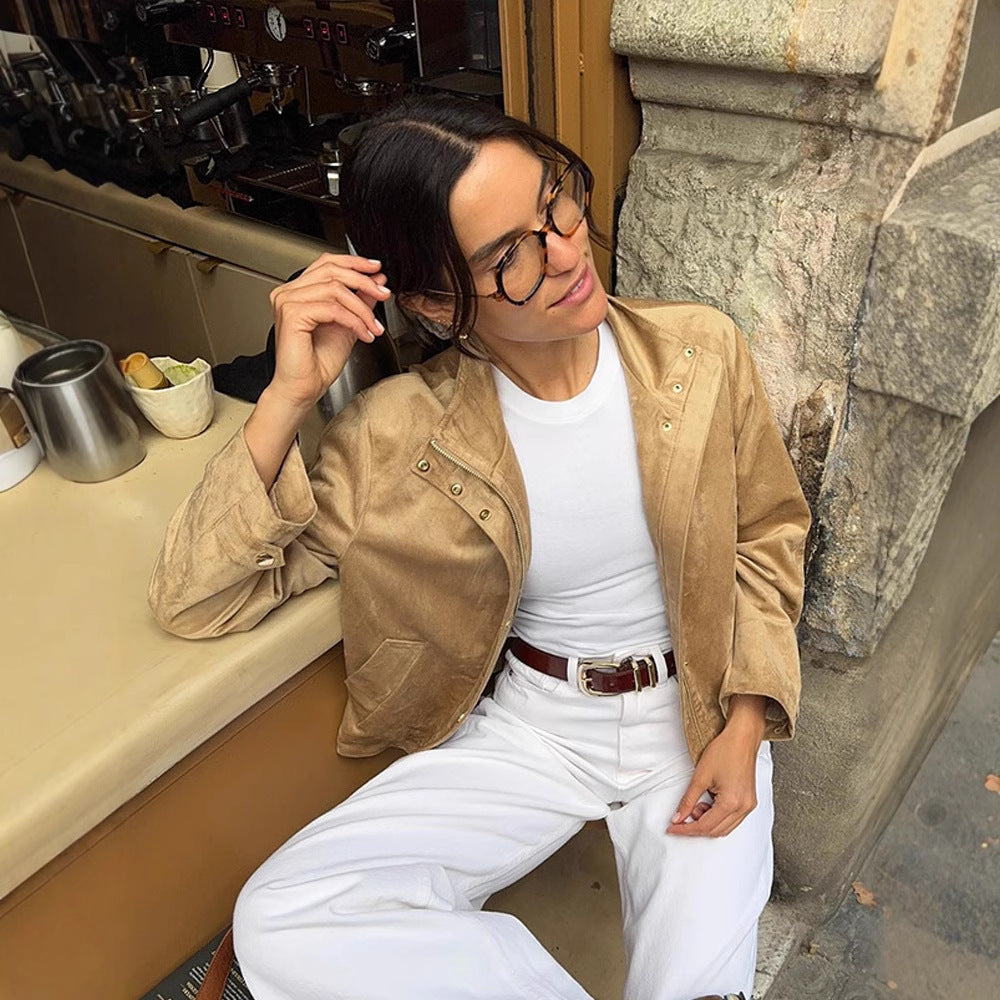 Dame konstläderjacka med elegant snitt Mirla-Eva Jonsson