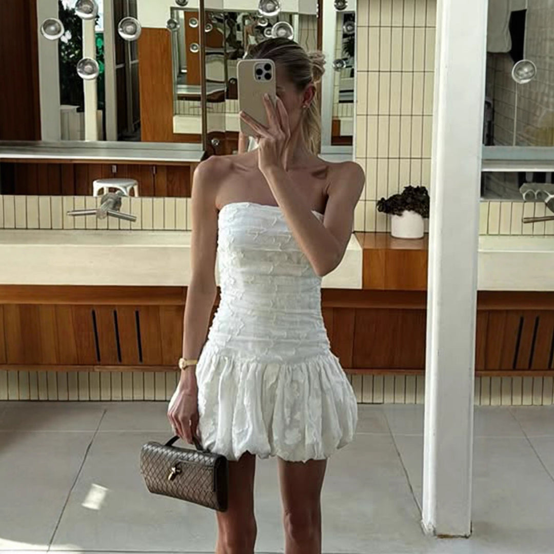 Dame kort, elegant ruffle topp Mirla-Eva Jonsson