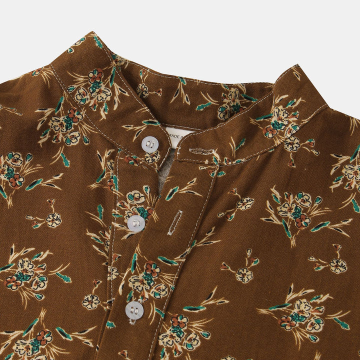 Dame kortärmad skjorta med blommig broderi Mirla-Eva Jonsson