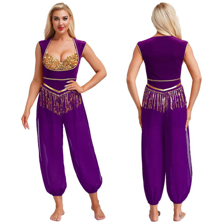 Dame kostym-jumpsuit med glittrande överdel och avslappnade byxor Mirla-Eva Jonsson