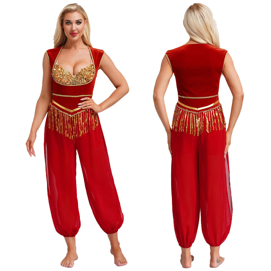 Dame kostym-jumpsuit med glittrande överdel och avslappnade byxor Mirla-Eva Jonsson