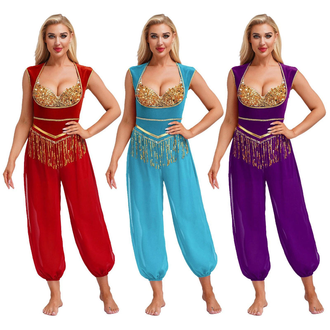Dame kostym-jumpsuit med glittrande överdel och avslappnade byxor Mirla-Eva Jonsson