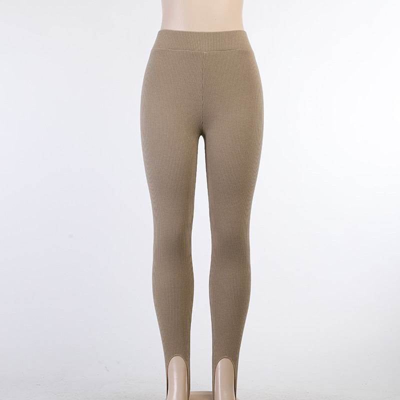 Dame leggings med strukturerad ribbdesign och hög midja Mirla-Eva Jonsson