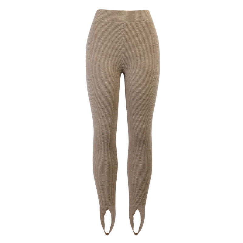 Dame leggings med strukturerad ribbdesign och hög midja Mirla-Eva Jonsson