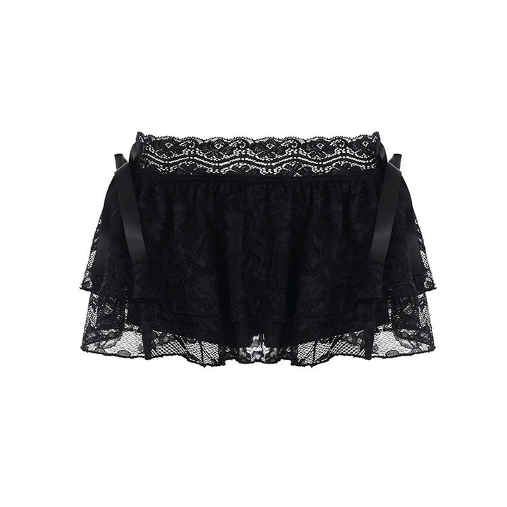 Dame lekfulla spets-shorts med volangdetaljer Mirla-Eva Jonsson