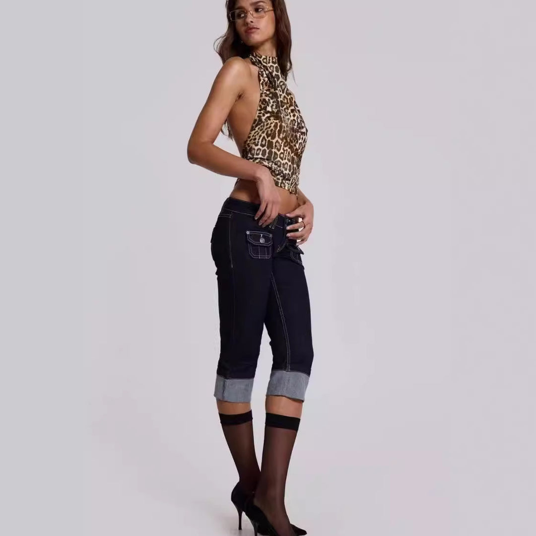Dame leopardmönster haltertop Mirla-Eva Jonsson