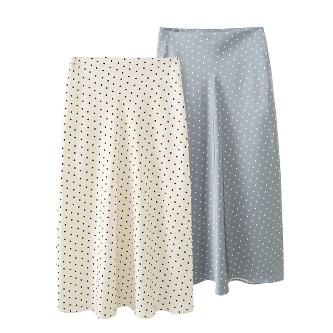 Dame maxikjol med elegant prickdesign och flytande snitt Mirla-Eva Jonsson