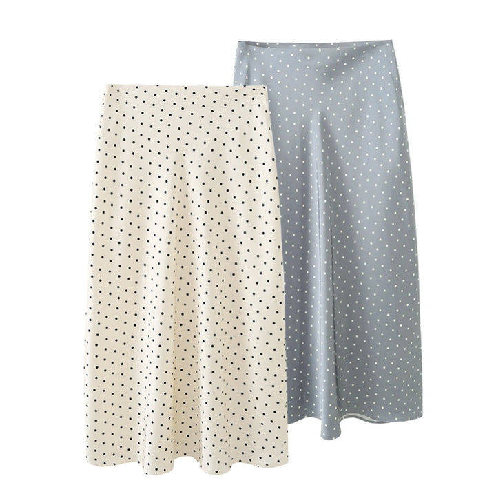 Dame maxikjol med elegant prickdesign och flytande snitt Mirla-Eva Jonsson
