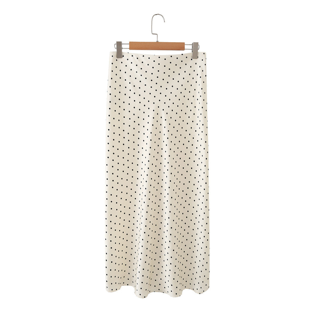 Dame maxikjol med elegant prickdesign och flytande snitt Mirla-Eva Jonsson