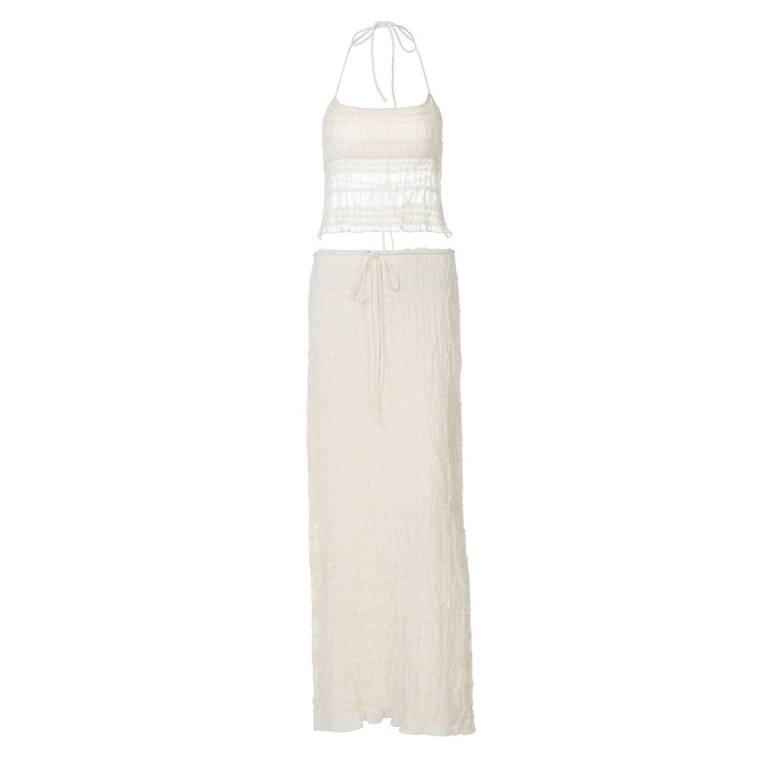 Dame maxikjol med off-shoulder design och rynkor Mirla-Eva Jonsson