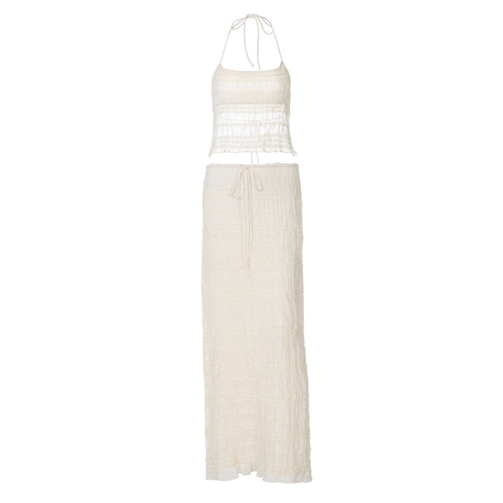 Dame maxikjol med off-shoulder design och rynkor Mirla-Eva Jonsson