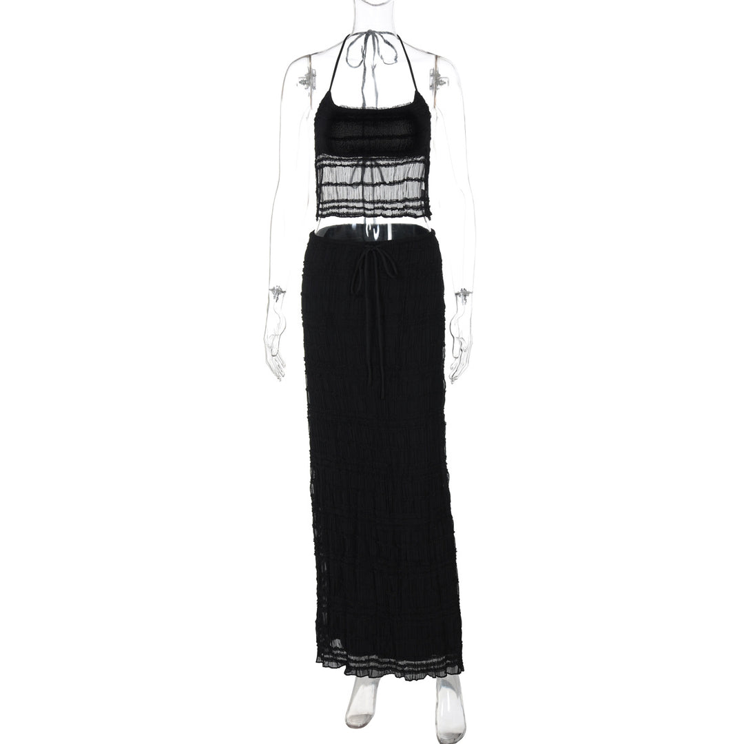 Dame maxikjol med off-shoulder design och rynkor Mirla-Eva Jonsson