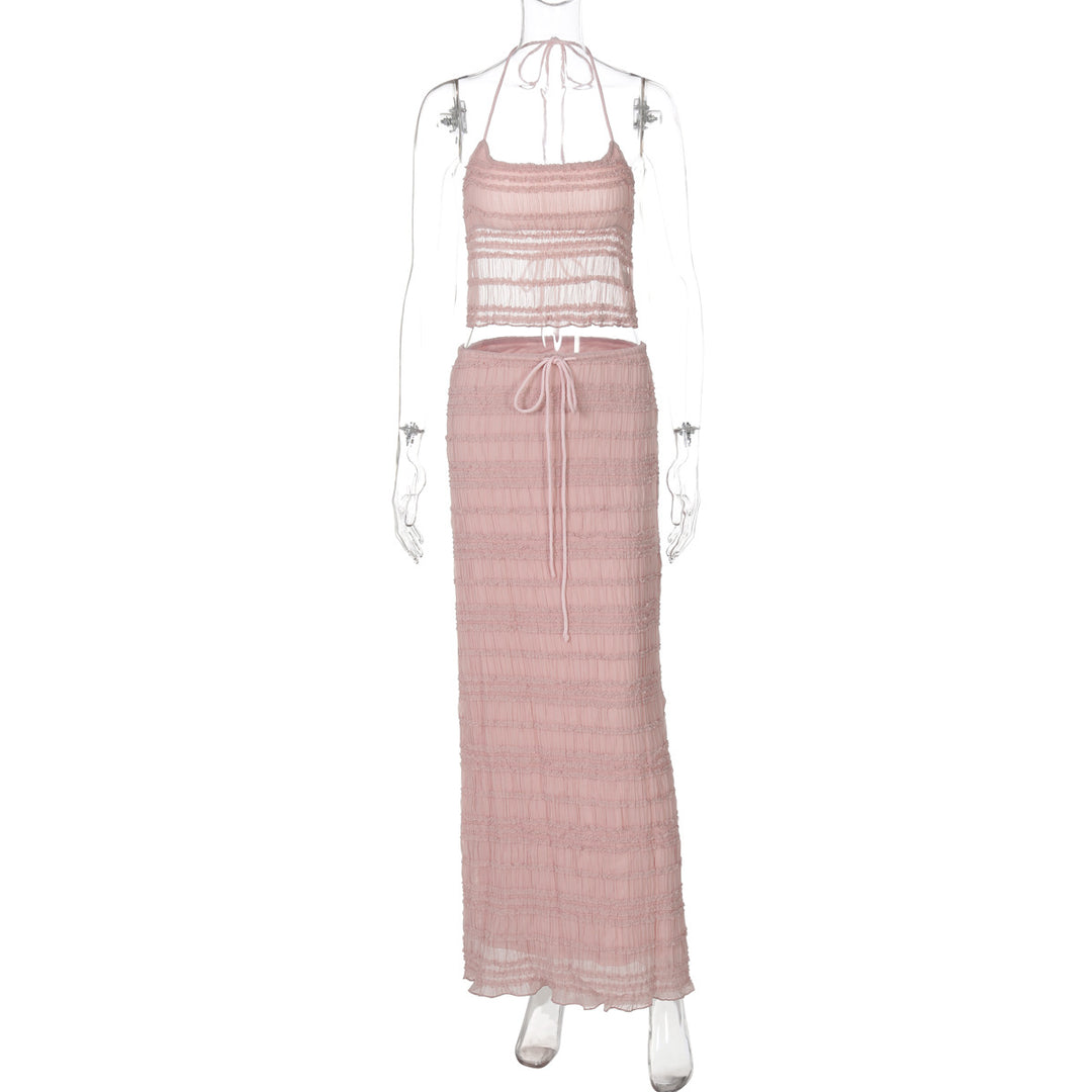 Dame maxikjol med off-shoulder design och rynkor Mirla-Eva Jonsson