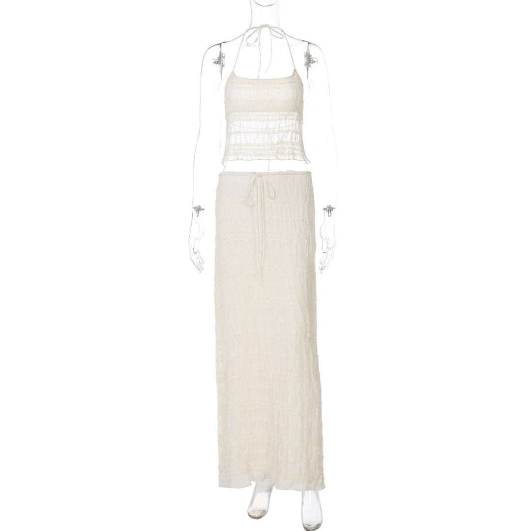 Dame maxikjol med off-shoulder design och rynkor Mirla-Eva Jonsson