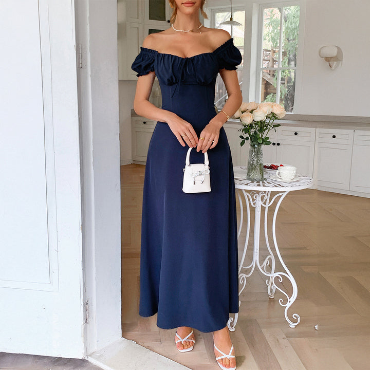 Dame maxiklänning med charmiga volangdetaljer och smickrande snitt Mirla-Eva Jonsson