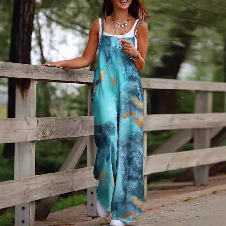 Dame maxiklänning med lekfullt etno-mönster och breda axelremmar Eva Jonsson-Eva Jonsson