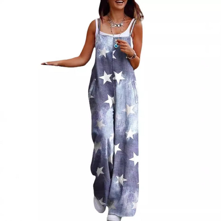 Dame maxiklänning med lekfullt etno-mönster och breda axelremmar Eva Jonsson-Eva Jonsson