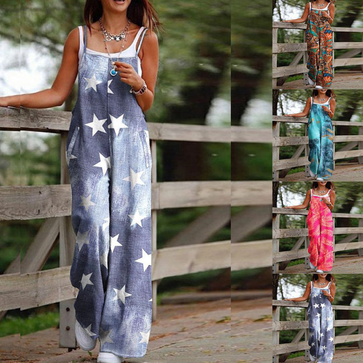 Dame maxiklänning med lekfullt etno-mönster och breda axelremmar Eva Jonsson-Eva Jonsson