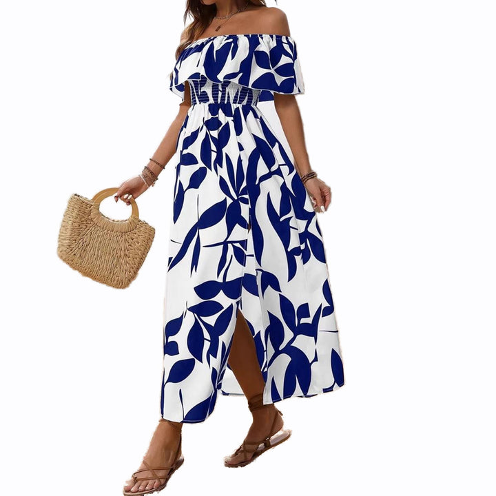 Dame maxiklänning med off-shoulder design och blommönster Mirla-Eva Jonsson