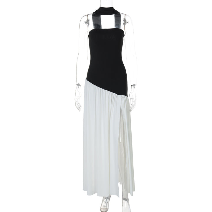 Dame maxiklänning med raffinerad cut-out-design och asymmetrisk fåll Mirla-Eva Jonsson