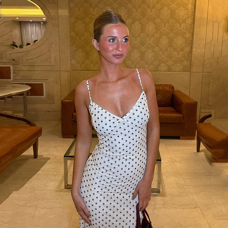 Dame maxiklänning med sidslits och dekorativ rynkning Mirla-Eva Jonsson