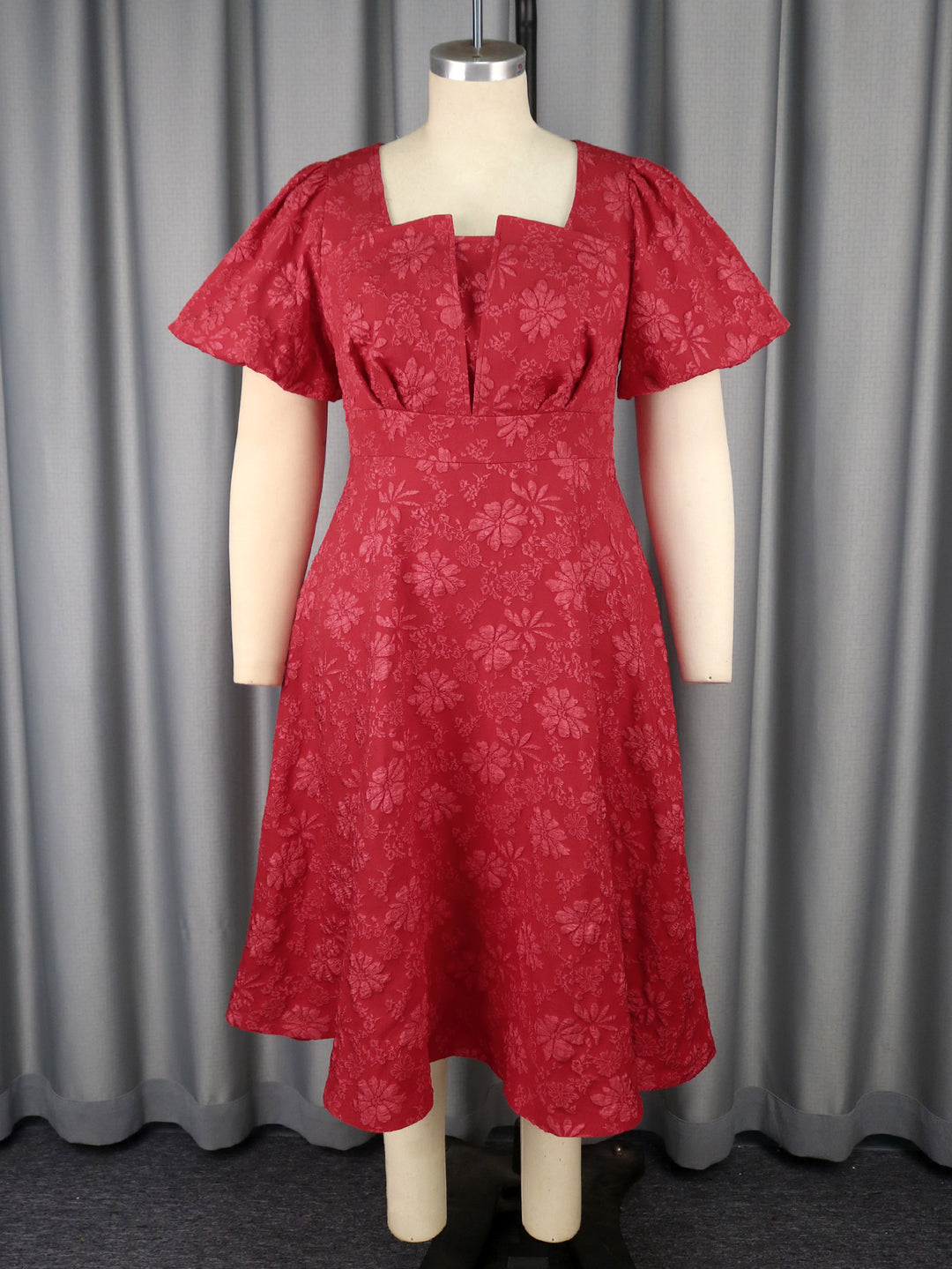 Dame midikleid mit schwingendem rock und floralen mustern mirla-Eva Jonsson