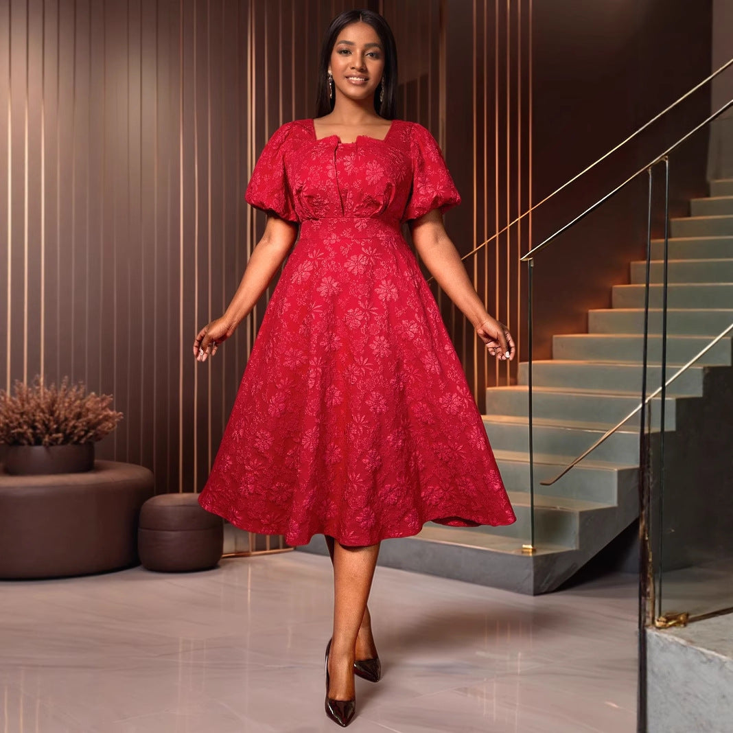 Dame midikleid mit schwingendem rock und floralen mustern mirla-Eva Jonsson