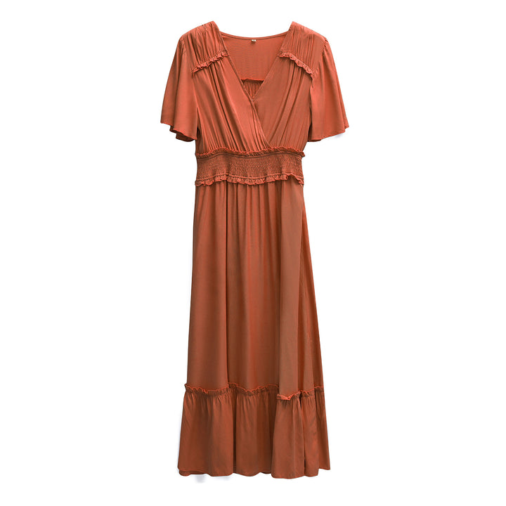 Dame midiskirt med cape, elastiskt midjeband och eleganta volanger Mirla-Eva Jonsson