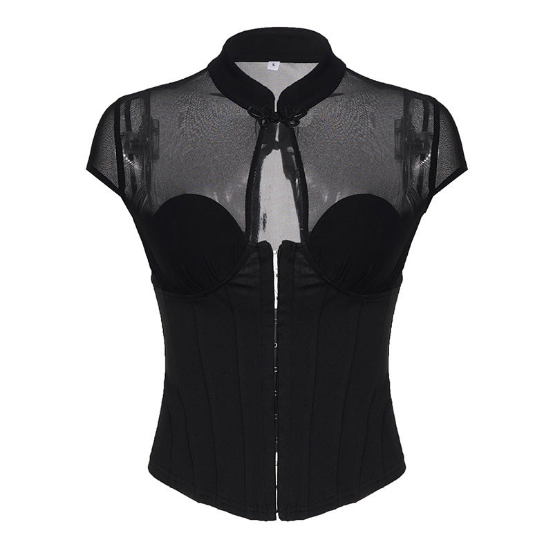 Dame midjekorsett med transparenta inslag och eleganta detaljer Mirla-Eva Jonsson