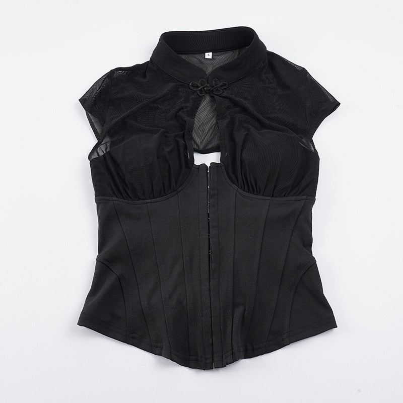 Dame midjekorsett med transparenta inslag och eleganta detaljer Mirla-Eva Jonsson