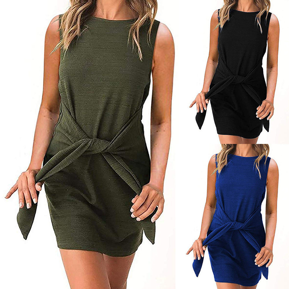 Dame miniklänning med midjejusterbart band och strukturerad tyg Eva Jonsson-Eva Jonsson