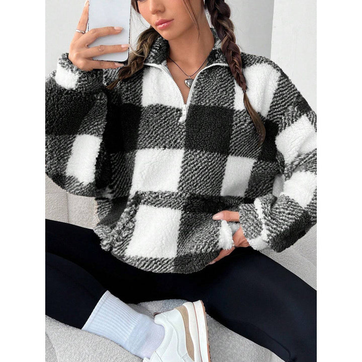 Dame mjuk fleece-tröja med hög krage Mirla-Eva Jonsson